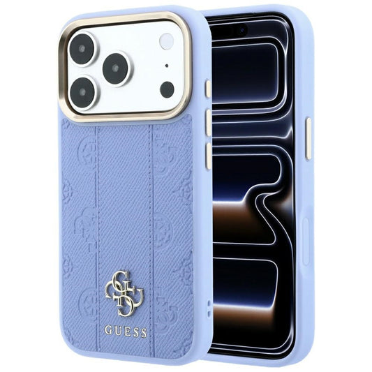MagSafe-fodral för Apple iPhone 18 Pro / 17 Pro, Guess, Stripe Peony 4G, Bleu