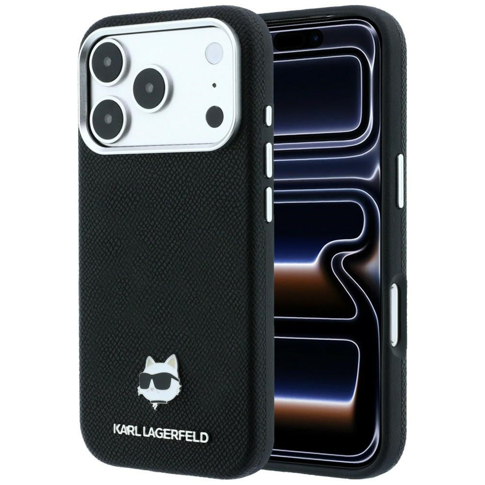 MagSafe-fodral för Apple iPhone 18 Pro / 17 Pro, Karl Lagerfeld, Grained Choupette Head, Svart