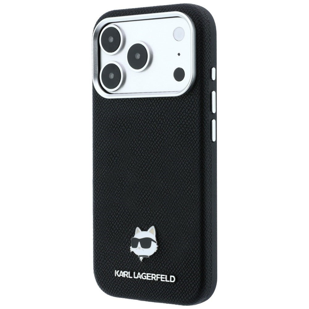 MagSafe-fodral för Apple iPhone 18 Pro / 17 Pro, Karl Lagerfeld, Grained Choupette Head, Svart