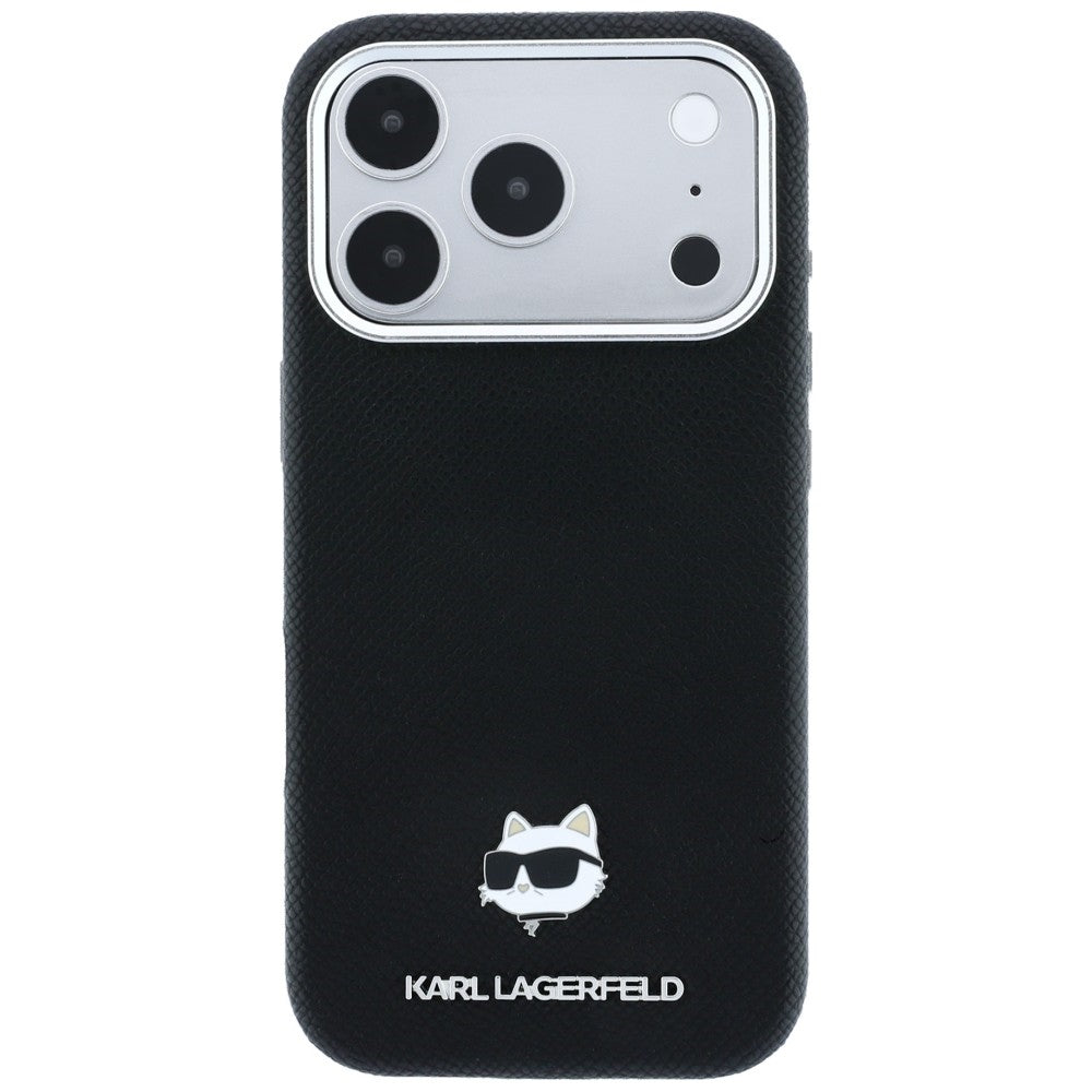 MagSafe-fodral för Apple iPhone 18 Pro / 17 Pro, Karl Lagerfeld, Grained Choupette Head, Svart