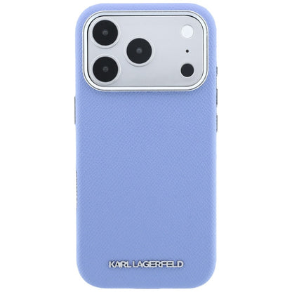 MagSafe-fodral för Apple iPhone 18 Pro / 17 Pro, Karl Lagerfeld, Kornigt Förlängt Logo, Blå