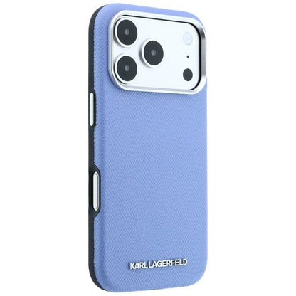 MagSafe-fodral för Apple iPhone 18 Pro / 17 Pro, Karl Lagerfeld, Kornigt Förlängt Logo, Blå