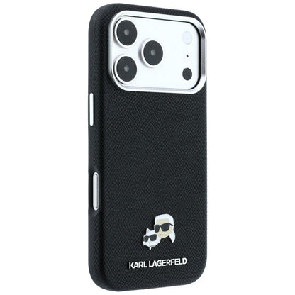 MagSafe-fodral för Apple iPhone 18 Pro / 17 Pro, Karl Lagerfeld, Grained KC Heads, Svart