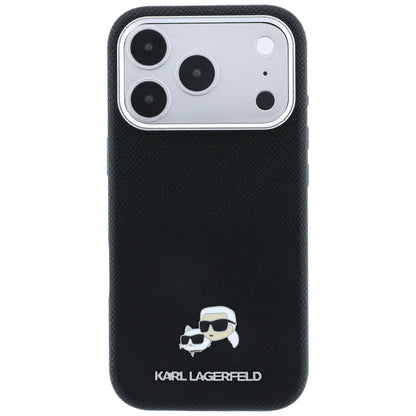 MagSafe-fodral för Apple iPhone 18 Pro / 17 Pro, Karl Lagerfeld, Grained KC Heads, Svart