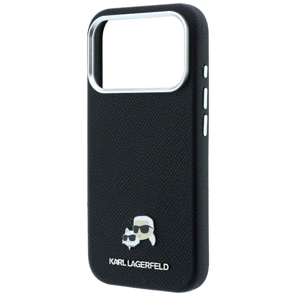MagSafe-fodral för Apple iPhone 18 Pro / 17 Pro, Karl Lagerfeld, Grained KC Heads, Svart