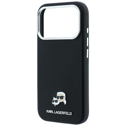 MagSafe-fodral för Apple iPhone 18 Pro / 17 Pro, Karl Lagerfeld, Grained KC Heads, Svart