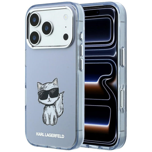 MagSafe-fodral för Apple iPhone 18 Pro / 17 Pro, Karl Lagerfeld, IML Choupette Body Sketch Print, Blå