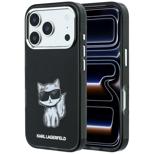 MagSafe-fodral för Apple iPhone 18 Pro / 17 Pro, Karl Lagerfeld, IML Choupette Body Sketch Print, Svart