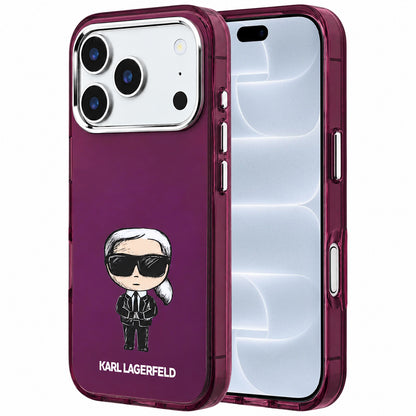 MagSafe-skal för Apple iPhone 18 Pro / 17 Pro, Karl Lagerfeld, HC IML Ikonik Sketch Print, vinröd