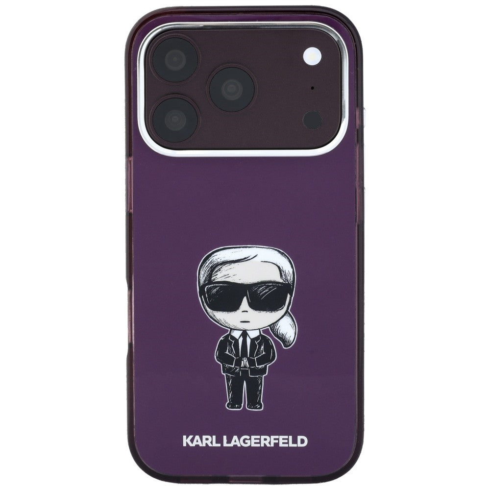 MagSafe-skal för Apple iPhone 18 Pro / 17 Pro, Karl Lagerfeld, HC IML Ikonik Sketch Print, vinröd