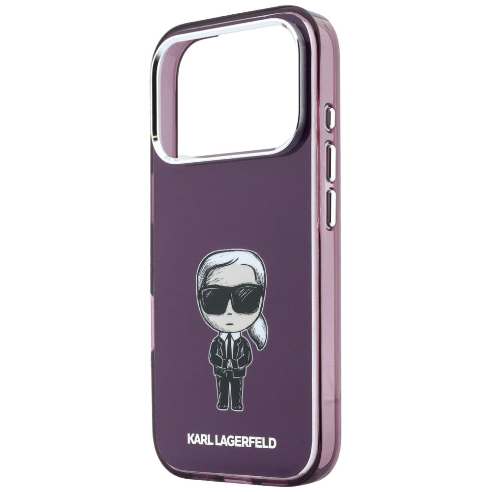 MagSafe-skal för Apple iPhone 18 Pro / 17 Pro, Karl Lagerfeld, HC IML Ikonik Sketch Print, vinröd
