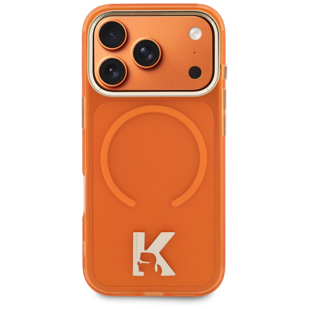 MagSafe-skal för Apple iPhone 18 Pro / 17 Pro, Karl Lagerfeld, IML Karl Head Logo, orange