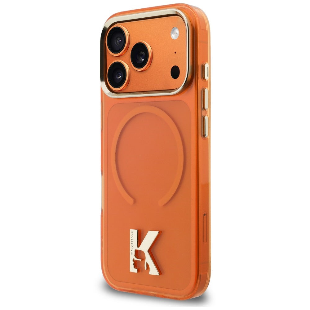 MagSafe-skal för Apple iPhone 18 Pro / 17 Pro, Karl Lagerfeld, IML Karl Head Logo, orange