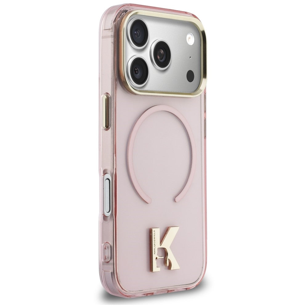 MagSafe Case for Apple iPhone 18 Pro / 17 Pro, Karl Lagerfeld, IML Karl Head Logo, Pink