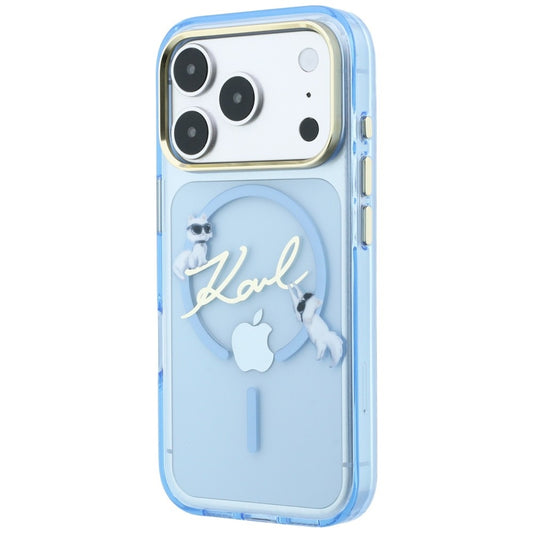 MagSafe-fodral för Apple iPhone 18 Pro / 17 Pro, Karl Lagerfeld, IML Choupette Karl Script Logo, Bleu