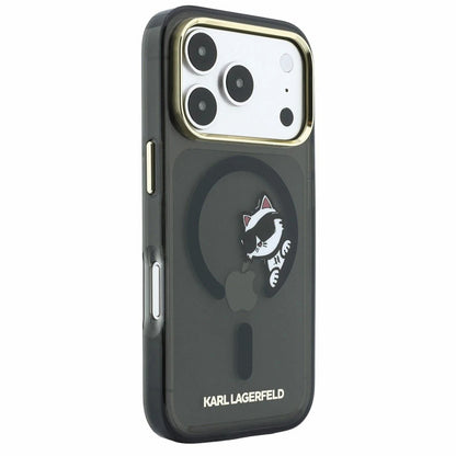 MagSafe-fodral för Apple iPhone 18 Pro / 17 Pro, Karl Lagerfeld, IML Peekaboo Print och metallram, svart