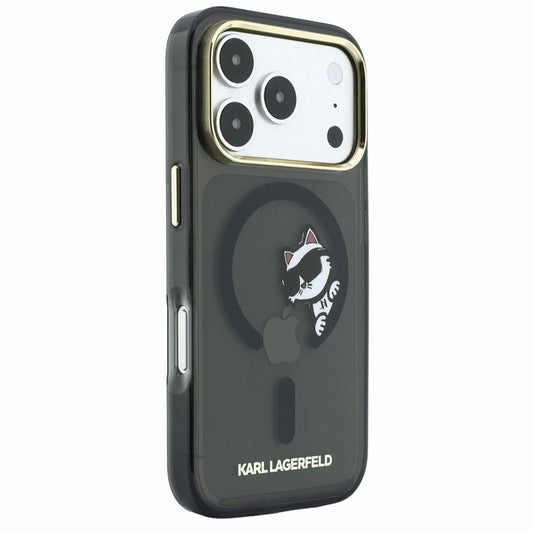 MagSafe-fodral för Apple iPhone 18 Pro / 17 Pro, Karl Lagerfeld, IML Peekaboo Print och metallram, svart