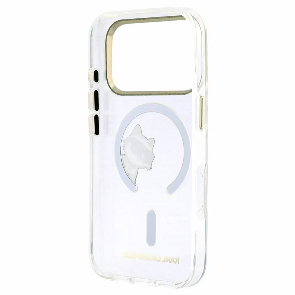 MagSafe-fodral för Apple iPhone 18 Pro / 17 Pro, Karl Lagerfeld, IML Peekaboo Print och metallram, transparent