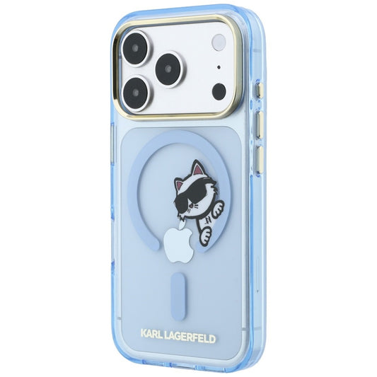 MagSafe-fodral för Apple iPhone 18 Pro / 17 Pro, Karl Lagerfeld, IML Peekaboo Print och metallram, blå