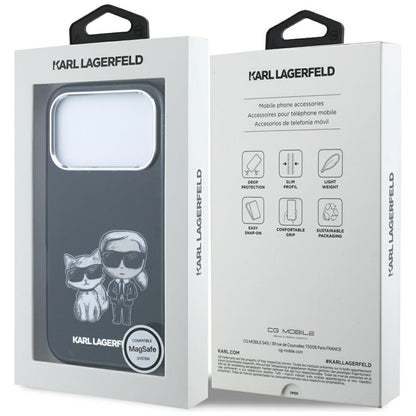MagSafe-fodral för Apple iPhone 18 Pro / 17 Pro, Karl Lagerfeld, KC Bodies Sketch, Svart