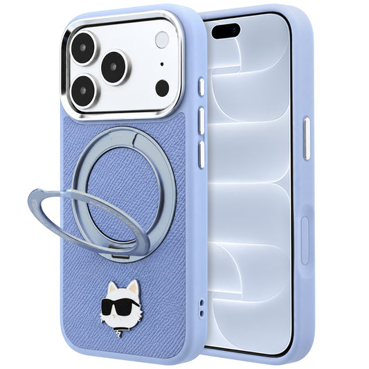 MagSafe-fodral för Apple iPhone 18 Pro / 17 Pro, Karl Lagerfeld, Ring Stand 360 Choupette Pin, Bleu