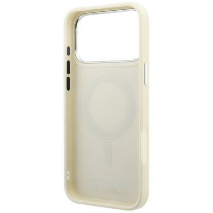MagSafe-skal för Apple iPhone 18 Pro / 17 Pro, Karl Lagerfeld, Ring Stand 360 Saffiano, beige