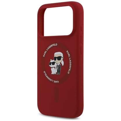 MagSafe-skal för Apple iPhone 18 Pro / 17 Pro, Karl Lagerfeld, Silicone Ring Karl & Choupette, rosa