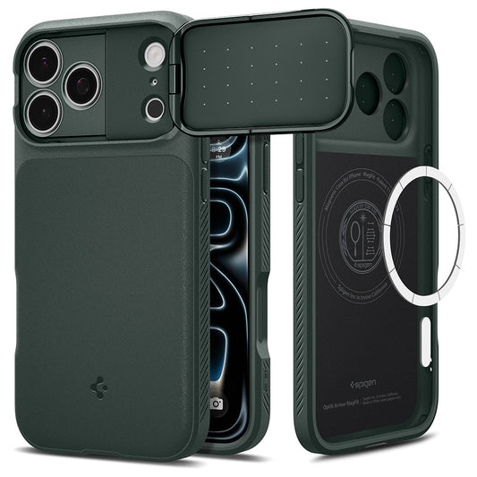 MagSafe-fodral för Apple iPhone 18 Pro / 17 Pro, Spigen, Optik Armor, Grön ACS09954