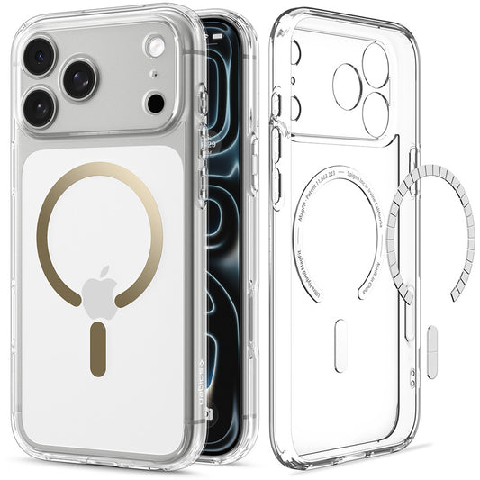 MagSafe-fodral för Apple iPhone 18 Pro / 17 Pro, Spigen, Ultra Hybrid, Guld Transparent ACS12157