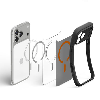 MagSafe-fodral för Apple iPhone 18 Pro / 17 Pro, Spigen, Ultra Hybrid, Svart Orange Satin ACS12162