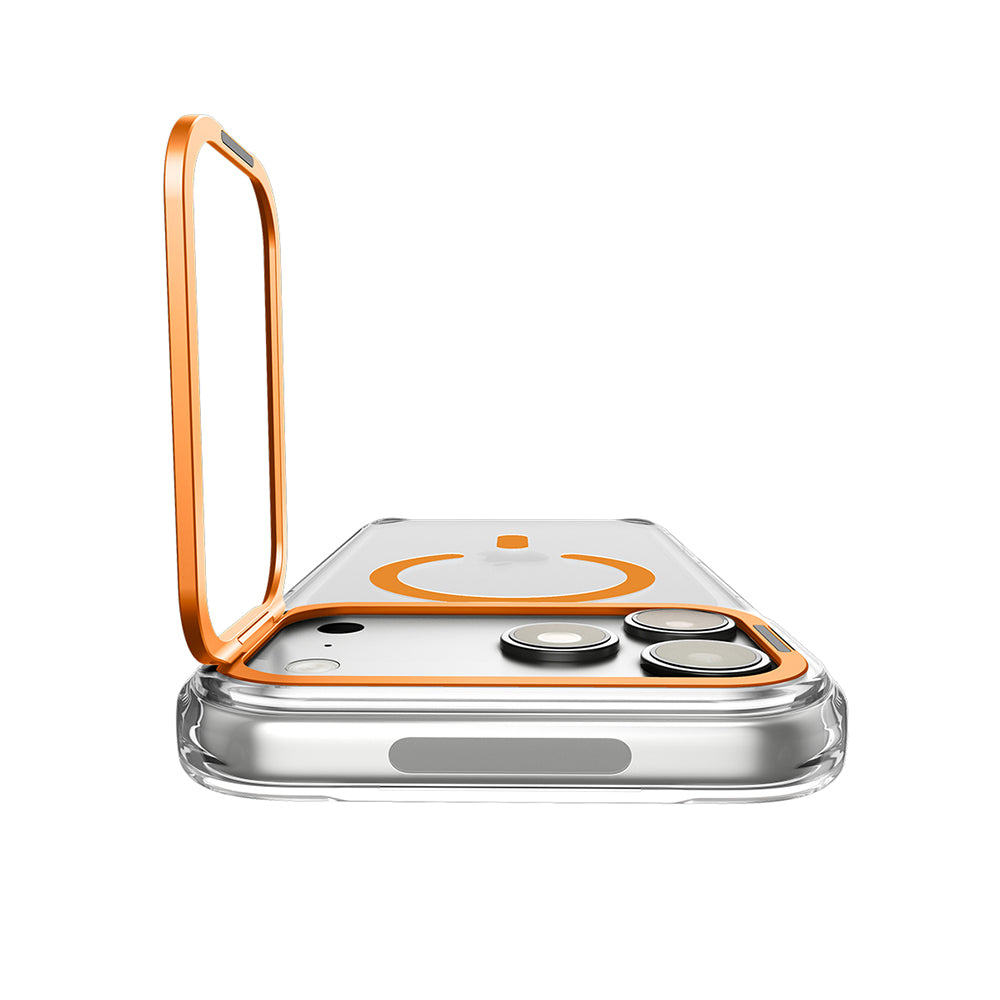 MagSafe-fodral för Apple iPhone 18 Pro / 17 Pro, Spigen, Ultra Hybrid Optik S, Transparent Orange ACS11923