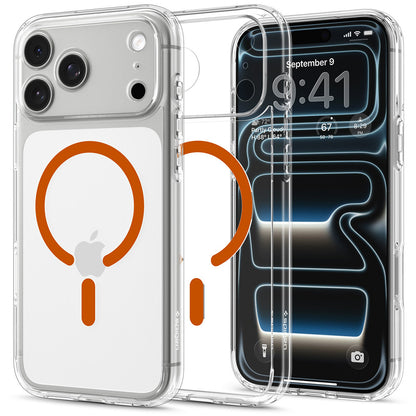 MagSafe-fodral för Apple iPhone 18 Pro / 17 Pro, Spigen, Ultra Hybrid, Transparent Orange ACS12159