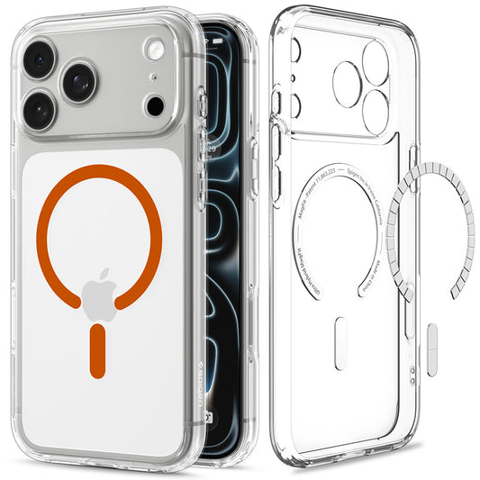 MagSafe-fodral för Apple iPhone 18 Pro / 17 Pro, Spigen, Ultra Hybrid, Transparent Orange ACS12159