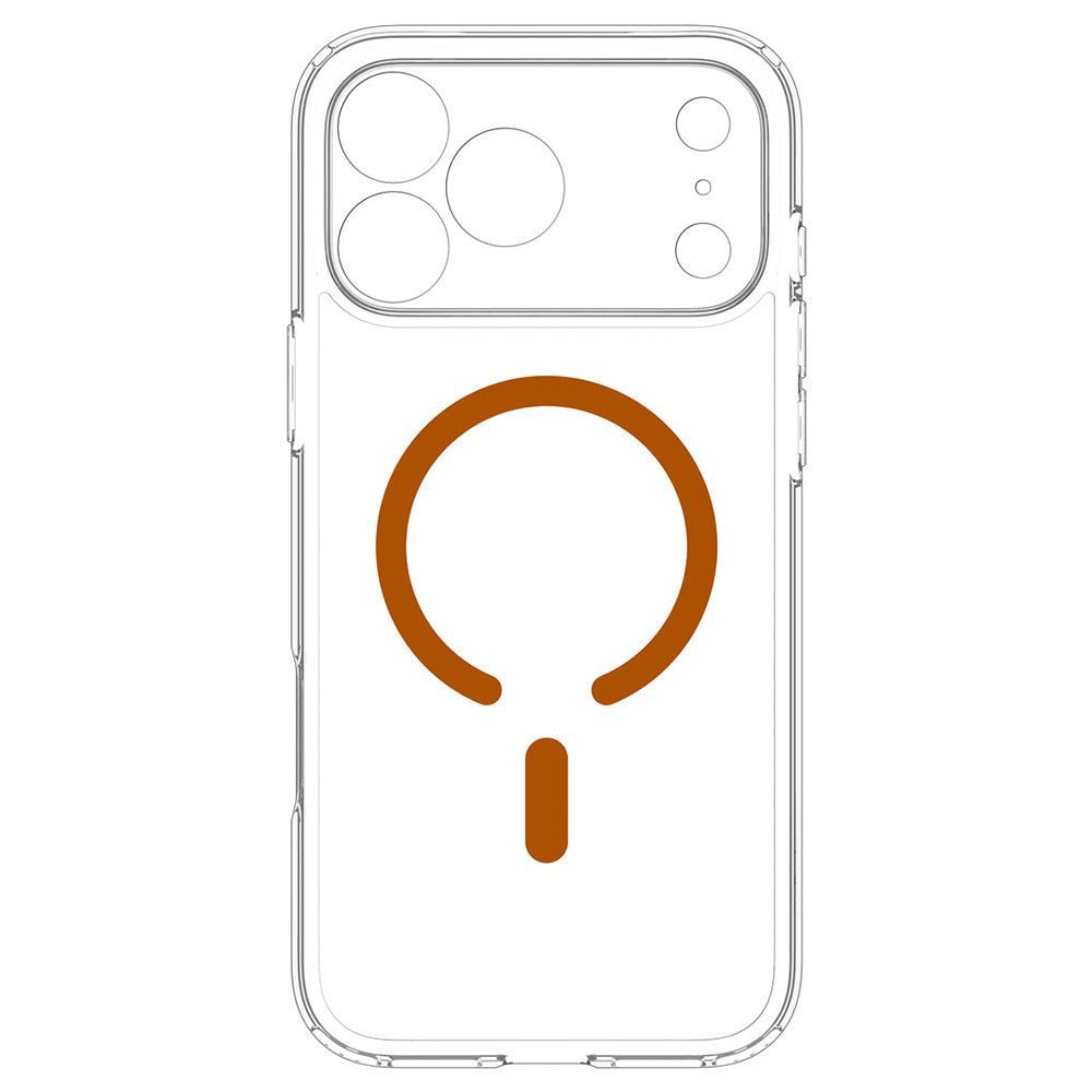 MagSafe-fodral för Apple iPhone 18 Pro / 17 Pro, Spigen, Ultra Hybrid, Transparent Orange ACS12159