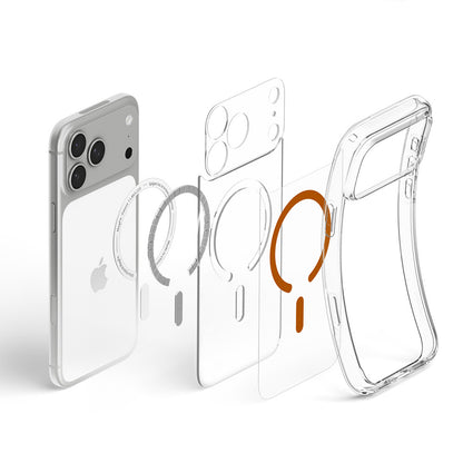 MagSafe-fodral för Apple iPhone 18 Pro / 17 Pro, Spigen, Ultra Hybrid, Transparent Orange ACS12159