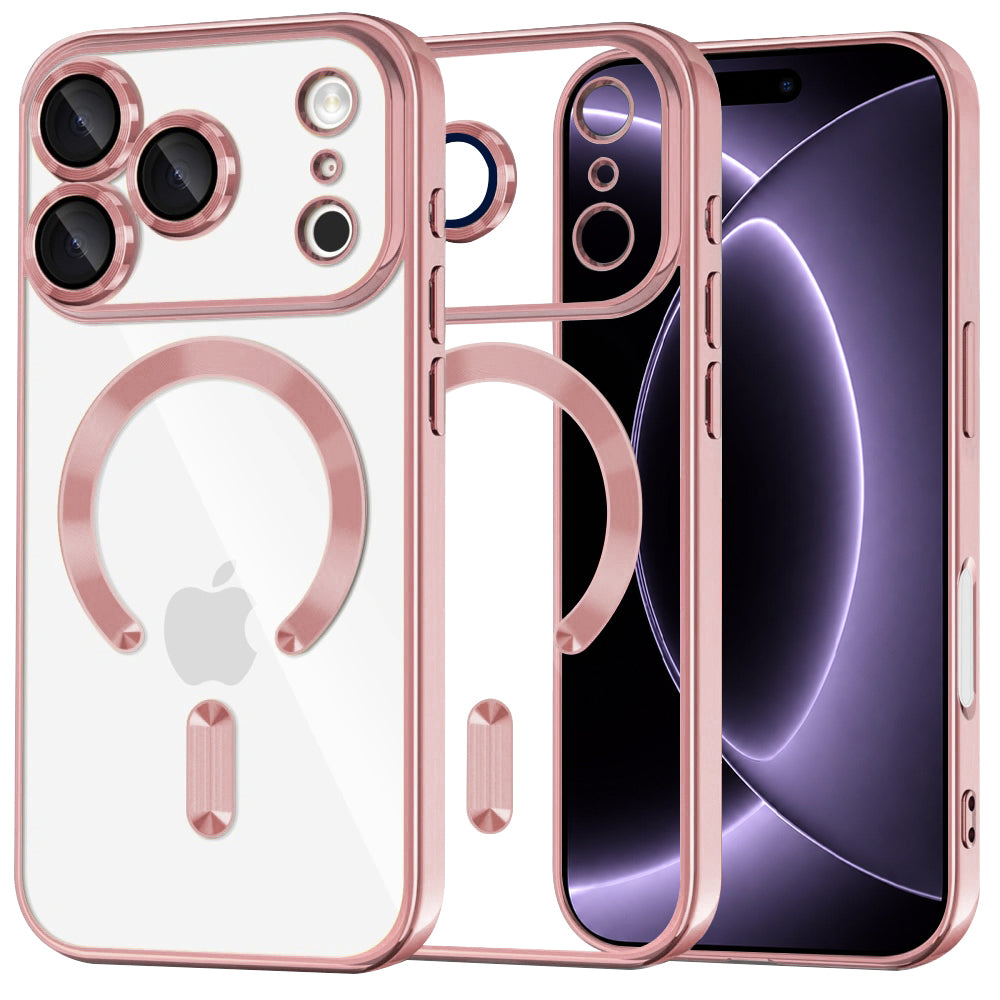 MagSafe-fodral för Apple iPhone 18 Pro / 17 Pro, Techsuit, Luxury Crystal, Rosa