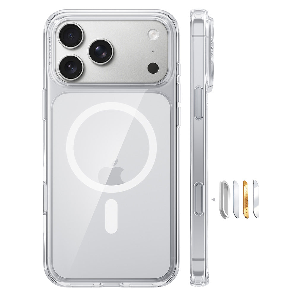 MagSafe-fodral för Apple iPhone 18 Pro / 17 Pro, Torras, Guardian, Transparent