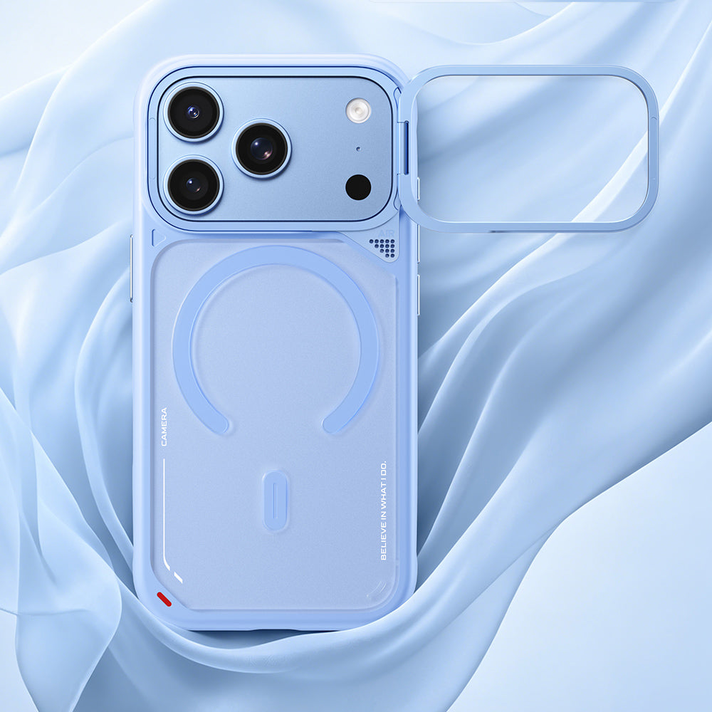 MagSafe-skal för Apple iPhone 18 Pro Max / 17 Pro Max, Blueo, värmeavledande stativ, satinblått