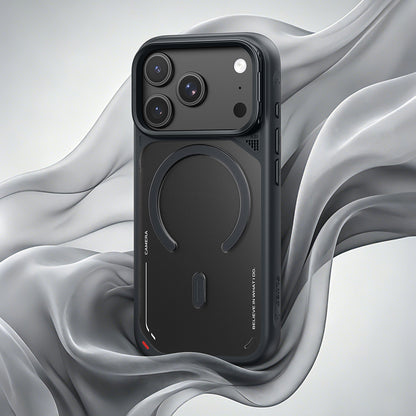 MagSafe-skal för Apple iPhone 18 Pro Max / 17 Pro Max, Blueo, värmeavledande stativ, satinfinish i vinrött