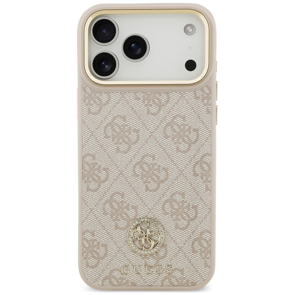 MagSafe-skal för Apple iPhone 18 Pro Max / 17 Pro Max, Guess, 4G Strass Logo, rosa