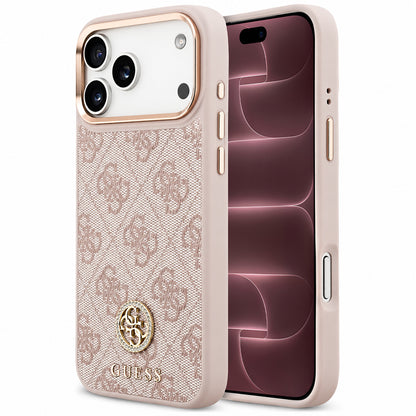 MagSafe-skal för Apple iPhone 18 Pro Max / 17 Pro Max, Guess, 4G Strass Logo, rosa