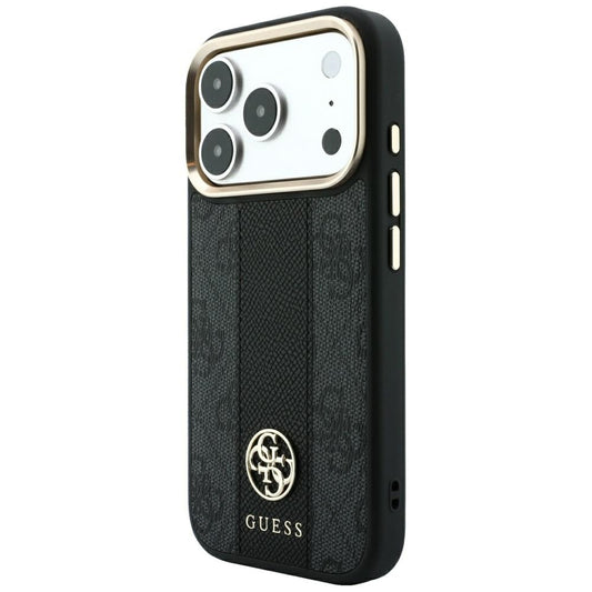 MagSafe-fodral för Apple iPhone 18 Pro Max / 17 Pro Max, Guess, 4G Stripe Round Classic Logo, Svart