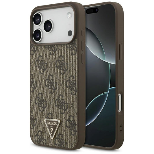 MagSafe-fodral för Apple iPhone 18 Pro Max / 17 Pro Max, Guess, 4G Triangle Strass, Brun