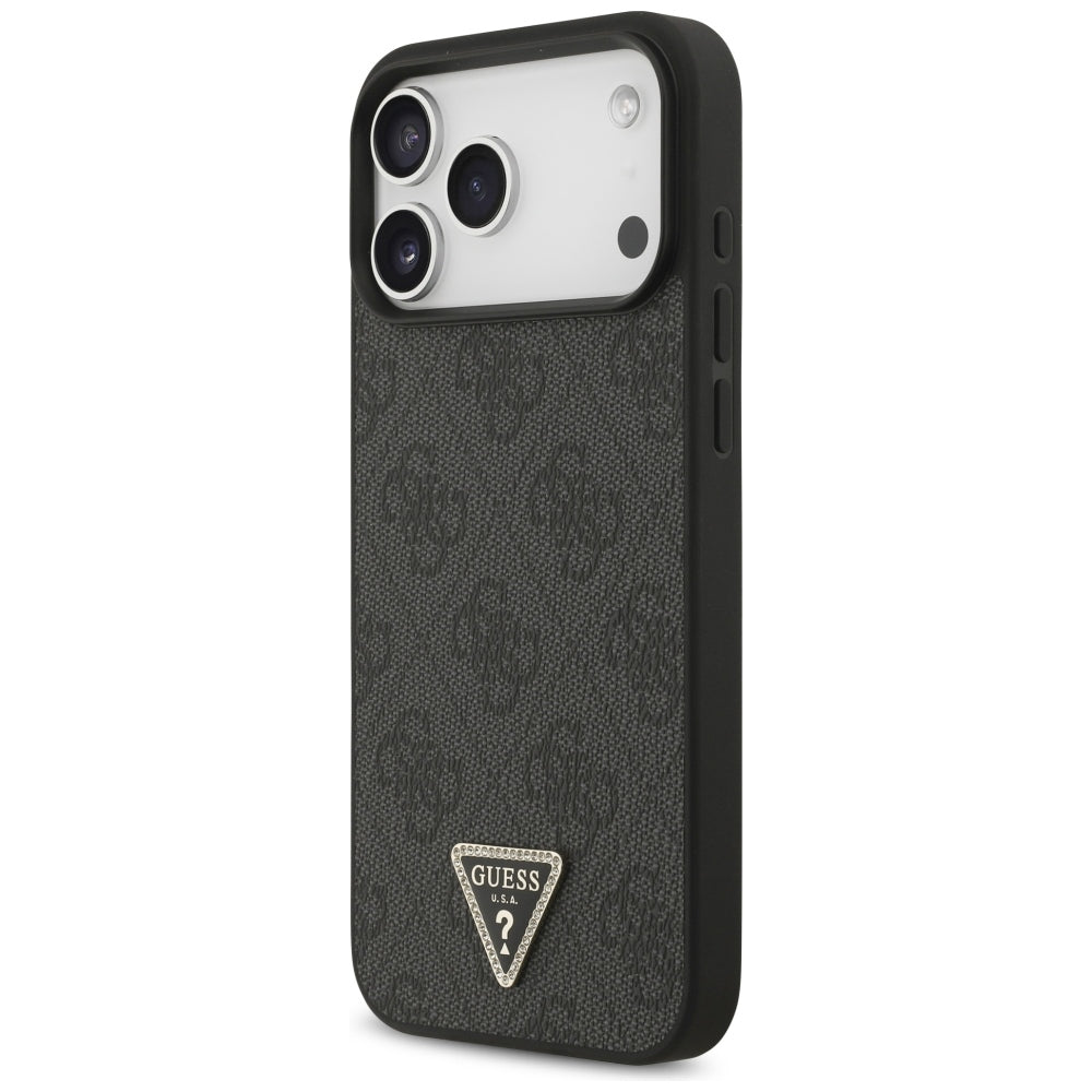 MagSafe-fodral för Apple iPhone 18 Pro Max / 17 Pro Max, Guess, 4G Triangle Strass, Svart