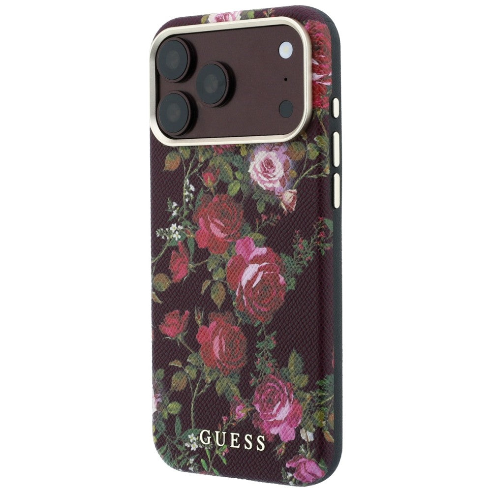 MagSafe-skal för Apple iPhone 18 Pro Max / 17 Pro Max, Guess, Blossom Roses Print, vinröd