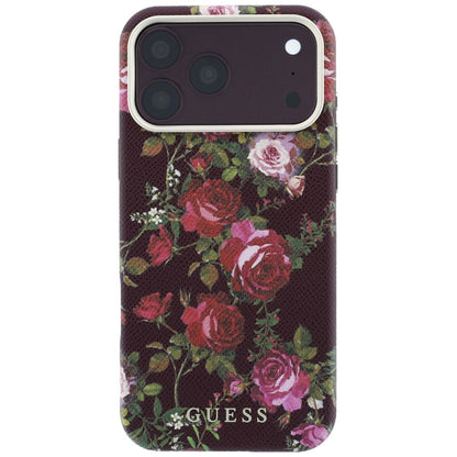 MagSafe-skal för Apple iPhone 18 Pro Max / 17 Pro Max, Guess, Blossom Roses Print, vinröd