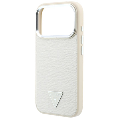 MagSafe-fodral för Apple iPhone 18 Pro Max / 17 Pro Max, Guess, Grained Triangle Logo, Beige