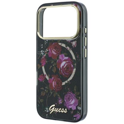 MagSafe-skal för Apple iPhone 18 Pro Max / 17 Pro Max, Guess, IML Glitter Blossom Roses, svart