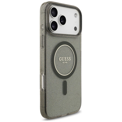 MagSafe-skal för Apple iPhone 18 Pro Max / 17 Pro Max, Guess, IML Glitter with Pearl Strap, svart