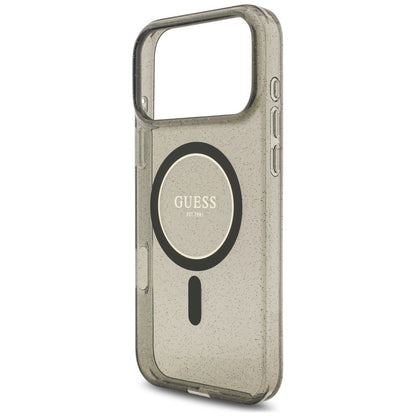 MagSafe-skal för Apple iPhone 18 Pro Max / 17 Pro Max, Guess, IML Glitter with Pearl Strap, svart